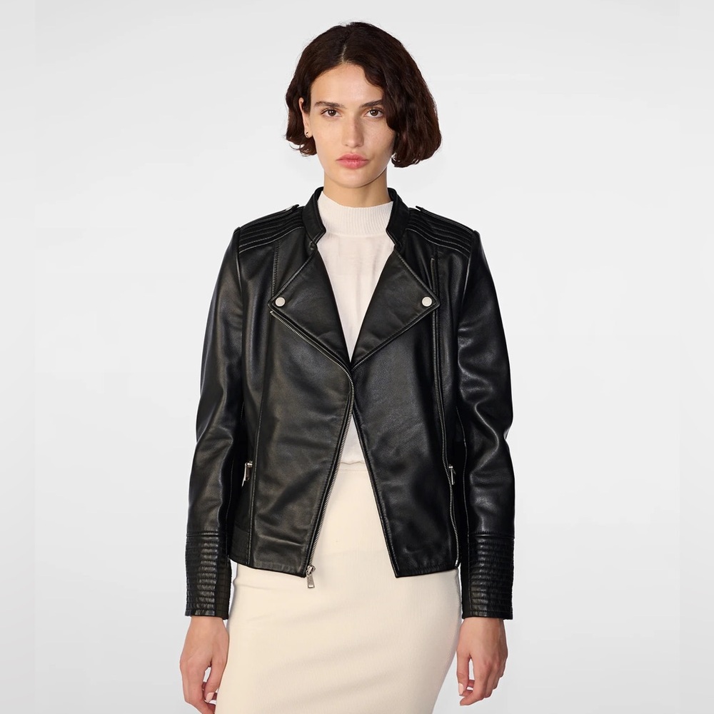 MONICA ASYMMETRICAL LEATHER JACKET